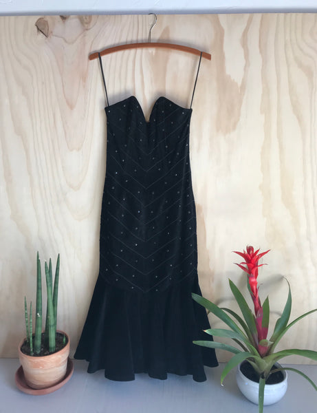 Black Suede Mermaid Dress